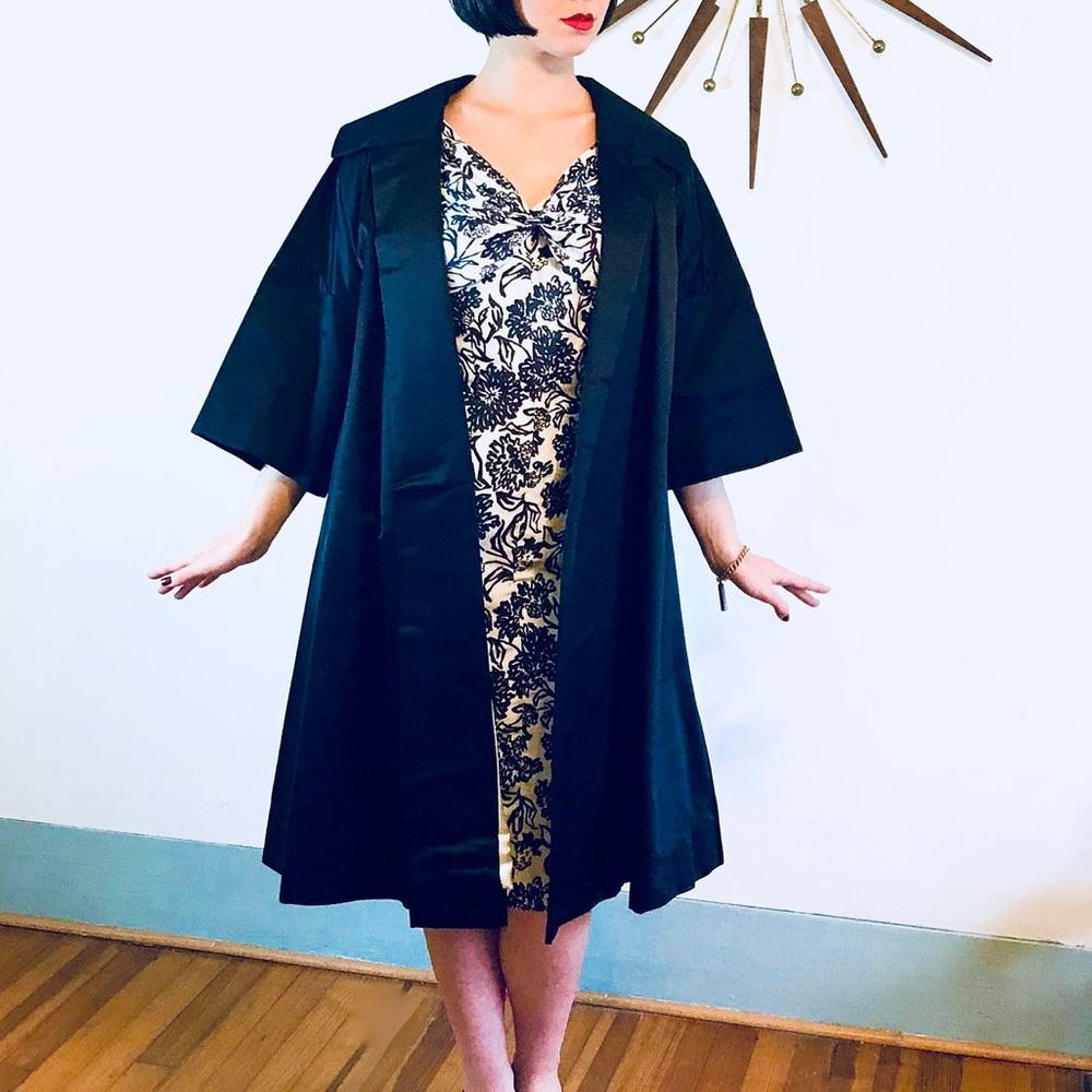 Vintage Chanel-style 50-60’s Satin Swing Coat.
